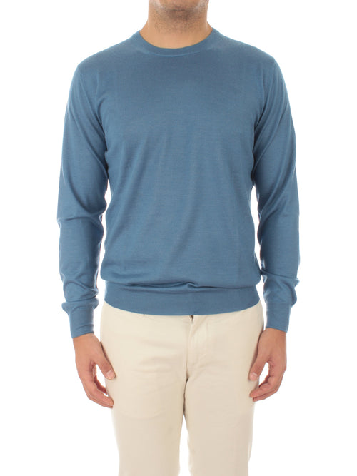 Fedeli maglia girocollo in misto cashmere e seta da uomo carta da zucchero