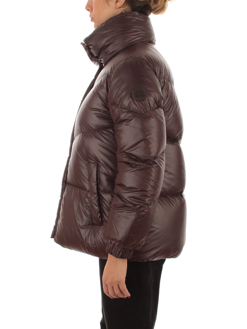 Woolrich Aliquippa Puffer Jacket piumino in nylon lucido da donna dark brown