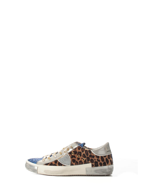 Philippe Model PARIS LOW sneakers da donna glitter bluette/beige