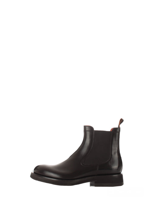 Santoni stivaletto Chelsea in pelle nera da uomo