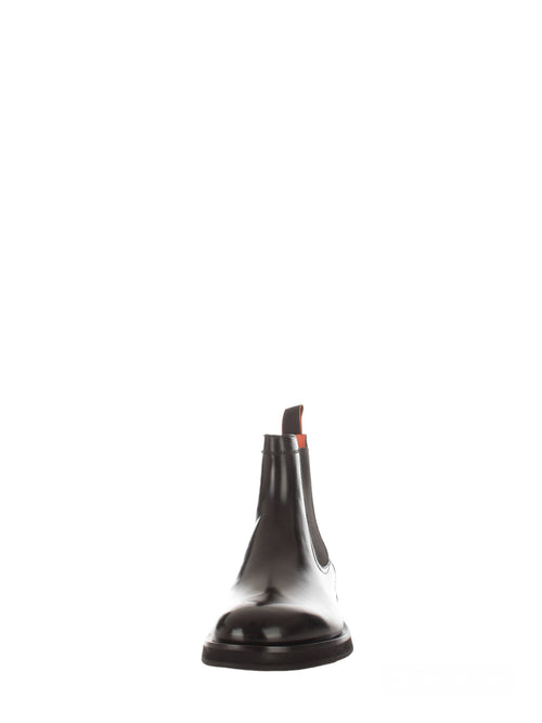 Santoni stivaletto Chelsea in pelle nera da uomo