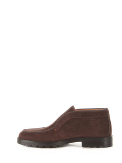 Santoni desert boot polacchina in suede con carrarmato da uomo moro