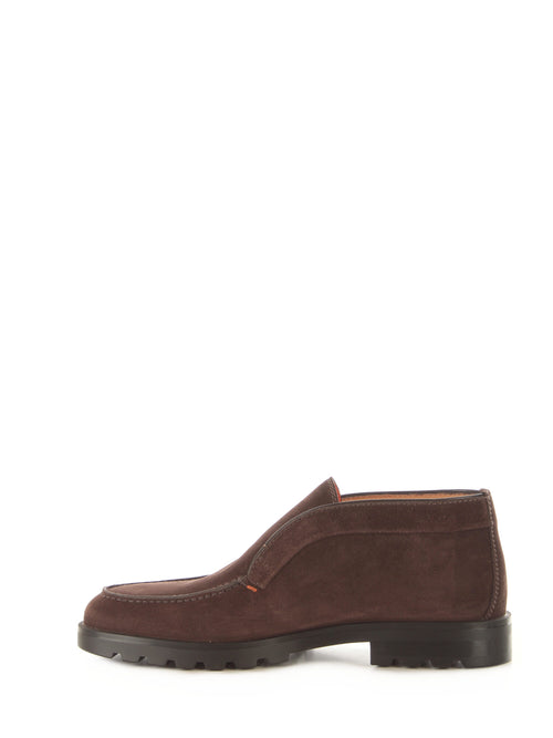 Santoni desert boot polacchina in suede con carrarmato da uomo moro