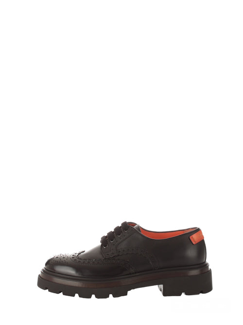 Santoni scarpa stringata Derby coda di rondine da uomo black