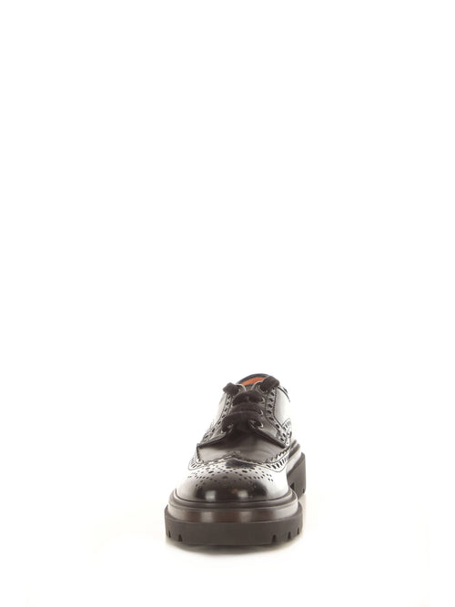 Santoni scarpa stringata Derby coda di rondine da uomo black