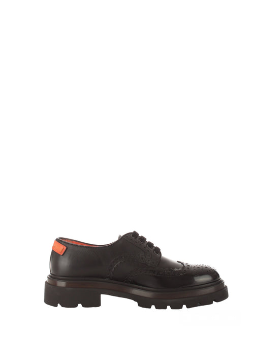 Santoni scarpa stringata Derby coda di rondine da uomo black
