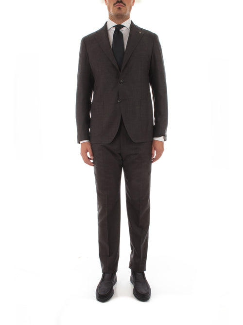 Tagliatore abito monopetto sfoderato da uomo grigio medio