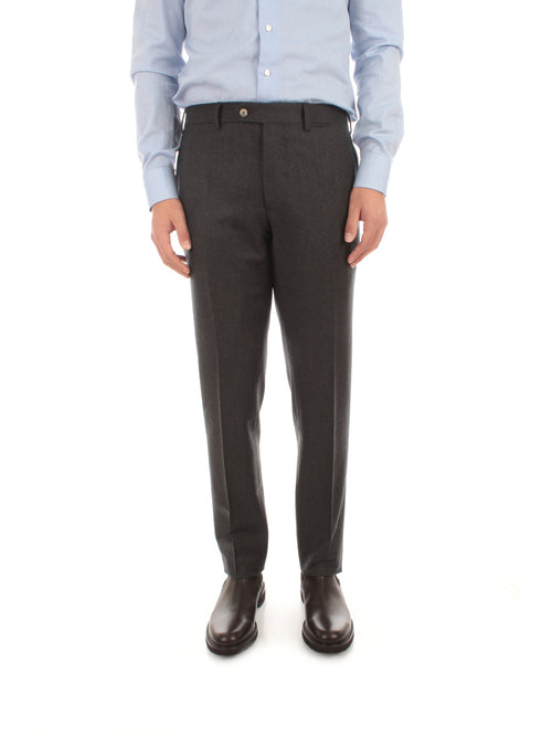 Santaniello RIMA pantalone in lana e cashmere da uomo antracite