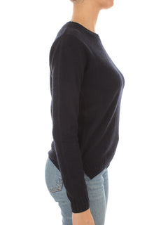 T by Cashmere maglia girocollo in puro cashmere da donna blue