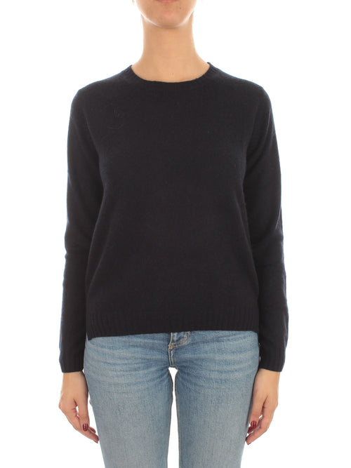 T by Cashmere maglia girocollo in puro cashmere da donna blue