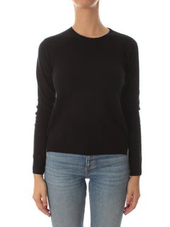 T by Cashmere maglia girocollo in puro cashmere da donna black