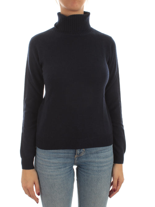 T by Cashmere maglia dolcevita in puro cashmere da donna blue