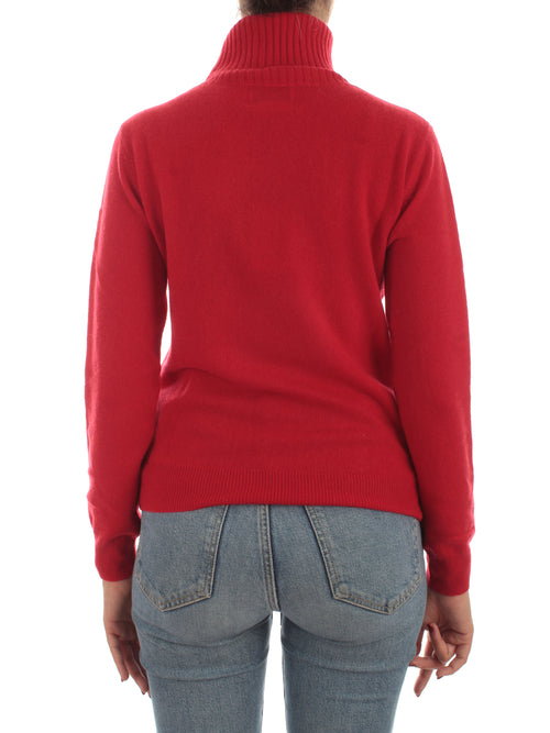 T by Cashmere maglia dolcevita in puro cashmere da donna cherry