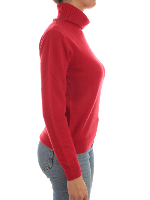 T by Cashmere maglia dolcevita in puro cashmere da donna cherry