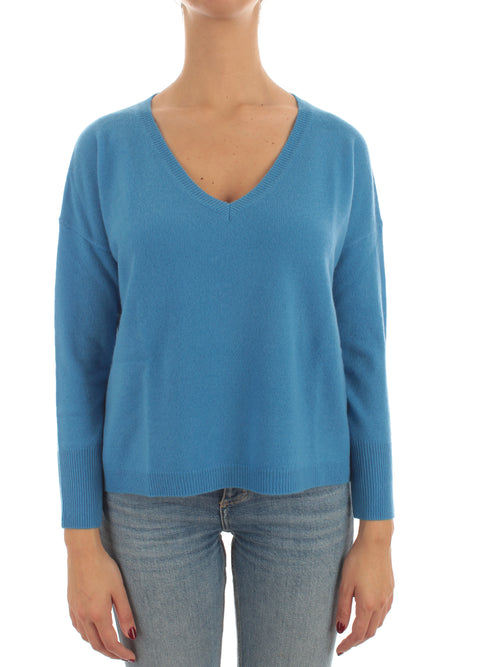 T by Cashmere maglia over con scollo a V in puro cashmere da donna princess