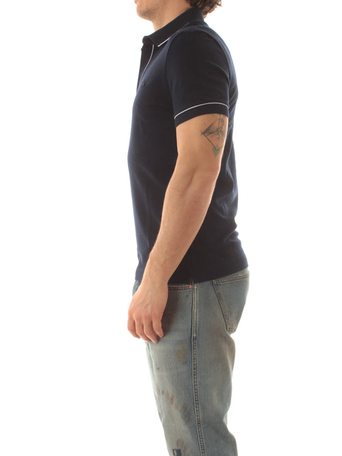 Lacoste Movement polo con stampa da uomo blue marine