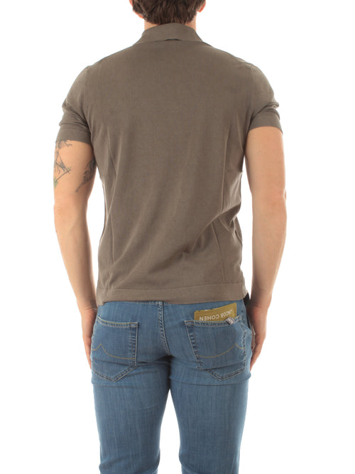 Drumohr polo in cotone delavè da uomo terra