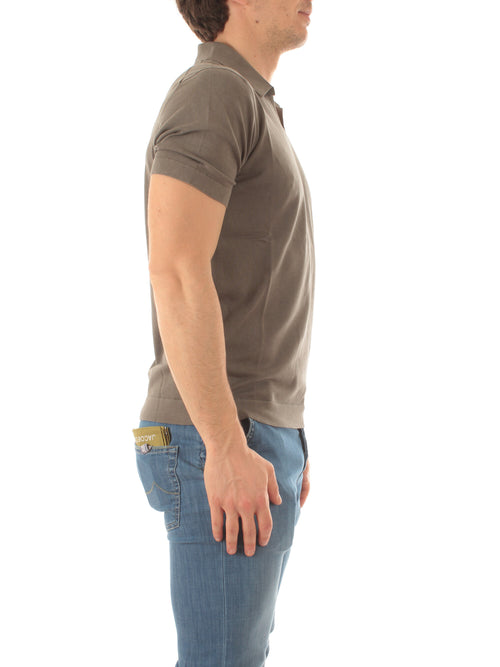 Drumohr polo in cotone delavè da uomo terra