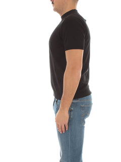Drumohr T-shirt lupetto a manica corta da uomo nero