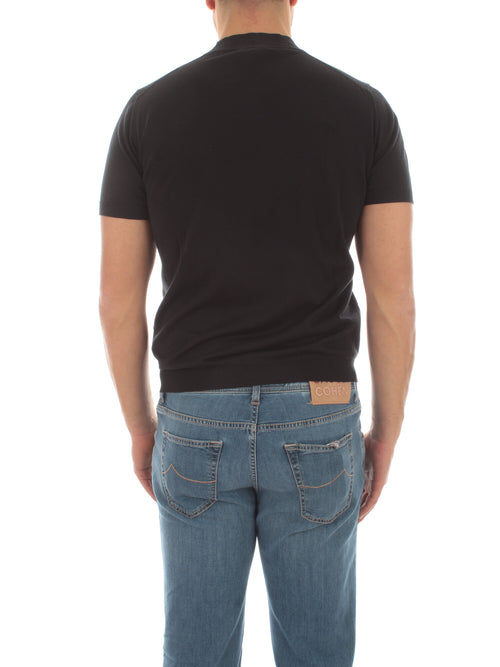 Drumohr T-shirt lupetto a manica corta da uomo blu
