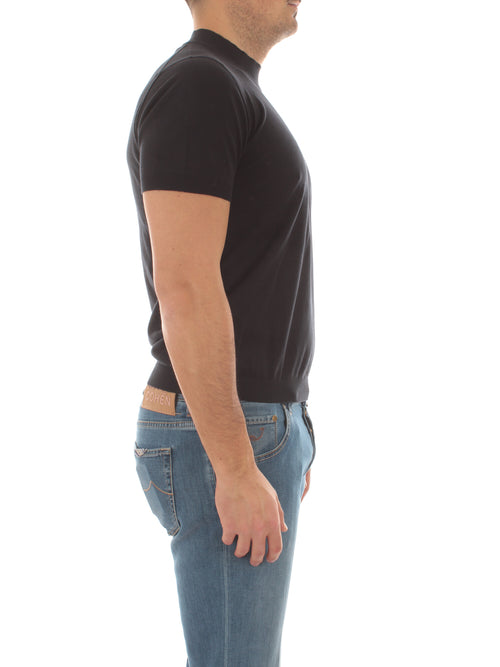 Drumohr T-shirt lupetto a manica corta da uomo blu