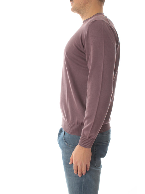 Fedeli maglia in cotone Giza light Frosted da uomo melanzana