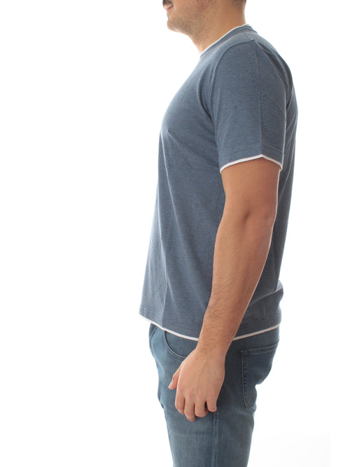 Fedeli T-shirt in jersey effetto melange da uomo avio