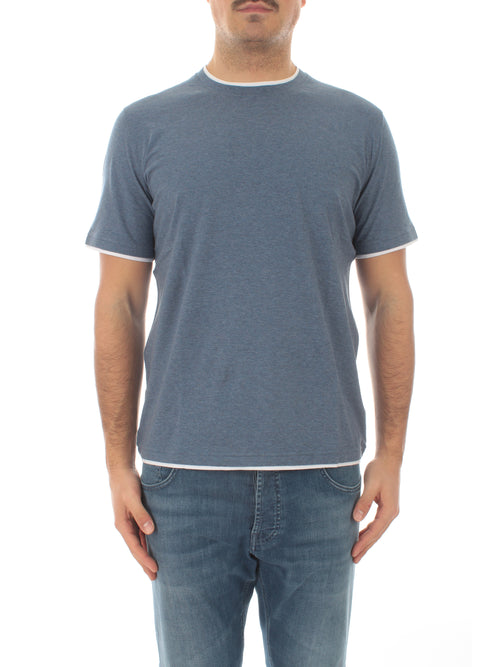 Fedeli T-shirt in jersey effetto melange da uomo avio