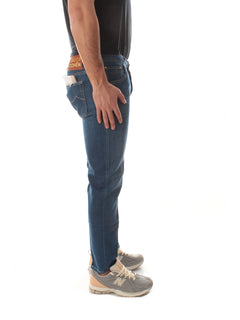 Jacob Cohen jeans scott cropped carrot slim da uomo blu medio