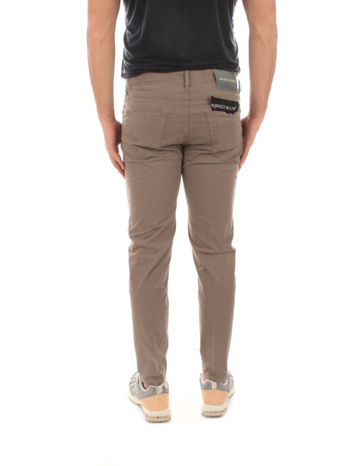 Jacob Cohen pantaloni scott cropped carrot slim da uomo tortora