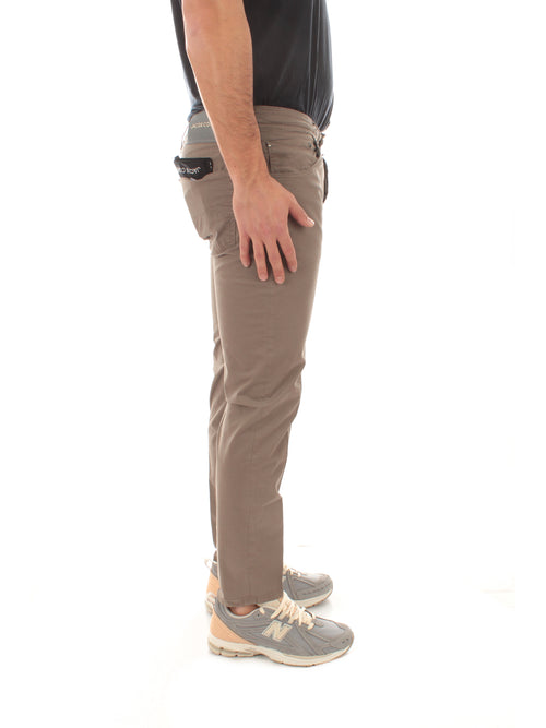 Jacob Cohen pantaloni scott cropped carrot slim da uomo tortora