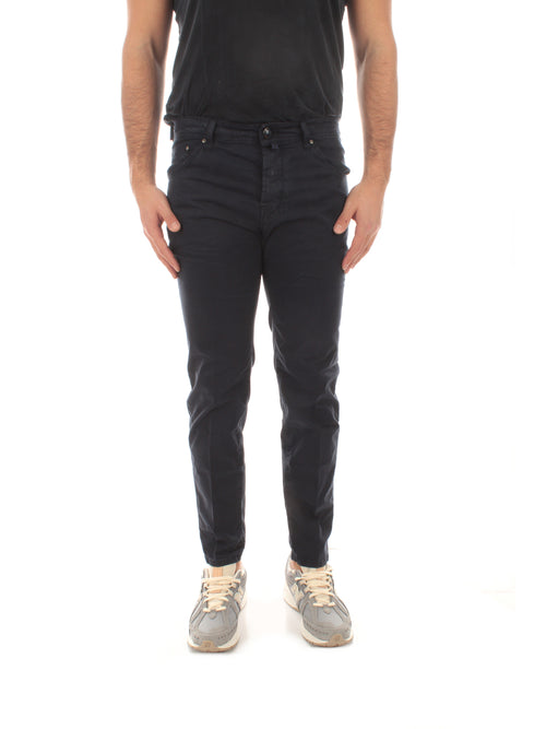 Jacob Cohen pantaloni scott cropped carrot slim da uomo blu