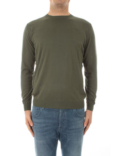 Kangra maglia in misto seta a maniche lunghe da uomo bosco