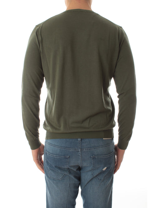 Kangra maglia in misto seta a maniche lunghe da uomo bosco