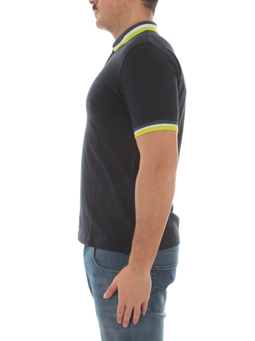 Sun 68 polo collar multistripes da uomo navy blue