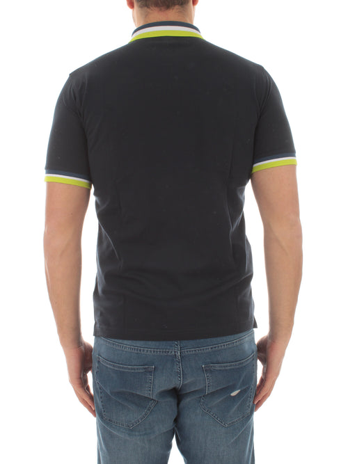 Sun 68 polo collar multistripes da uomo navy blue