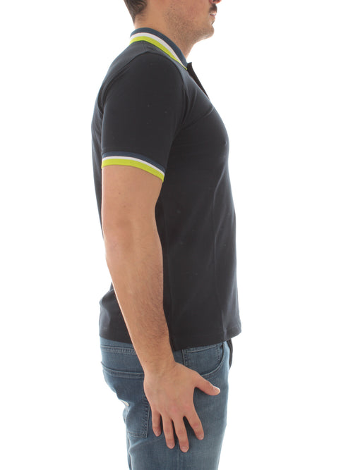 Sun 68 polo collar multistripes da uomo navy blue
