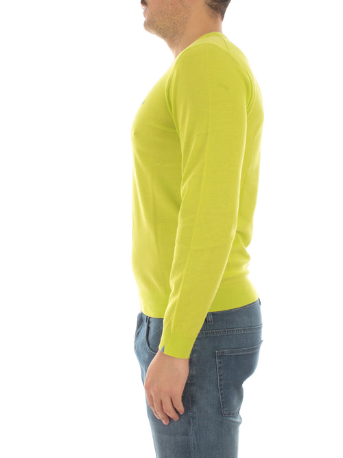 Sun 68 round neck solid maglia da uomo lime