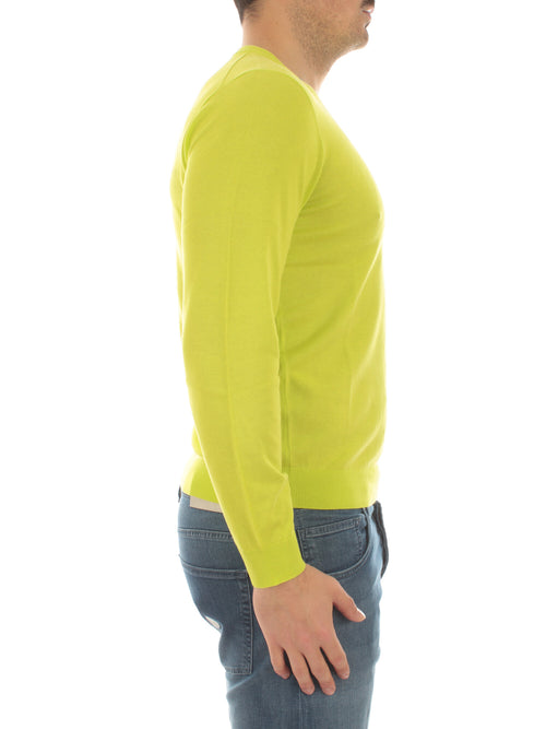 Sun 68 round neck solid maglia da uomo lime