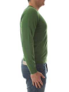 Sun 68 round neck solid maglia da uomo verde