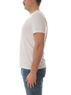 Sun 68 t-shirt round solid girocollo da uomo bianco
