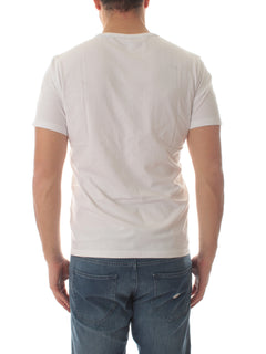 Sun 68 t-shirt round solid girocollo da uomo bianco