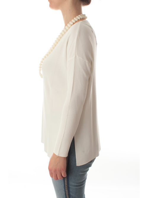 Elena Mirò maglia con collana in viscosa ECOVERO™ da donna bianco