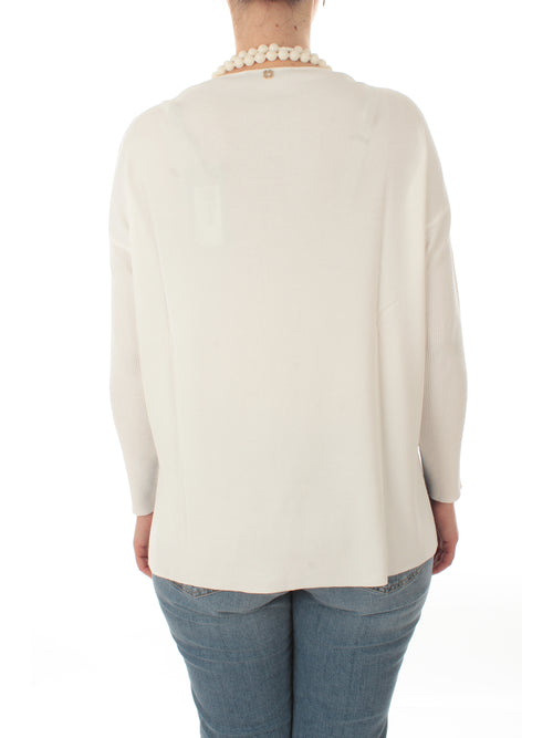 Elena Mirò maglia con collana in viscosa ECOVERO™ da donna bianco