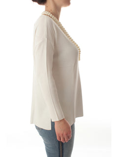 Elena Mirò maglia con collana in viscosa ECOVERO™ da donna bianco