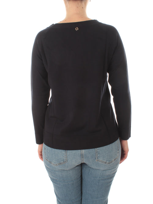 Elena Mirò maglia con scollo a barchetta in viscosa ECOVERO da donna blu