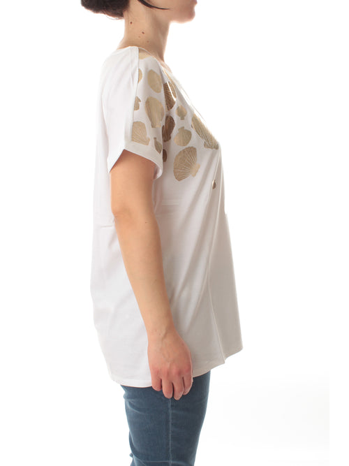 Marina Rinaldi Sport Eris t-shirt in jersey con stampa da donna bianco