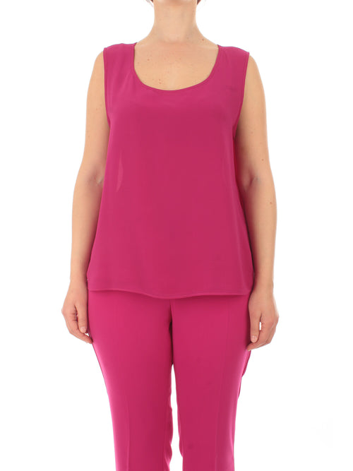 Persona by Marina Rinaldi Faggio top e casacca in georgette da donna orchidea