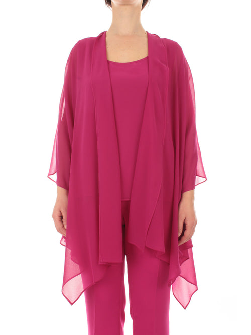 Persona by Marina Rinaldi Faggio top e casacca in georgette da donna orchidea