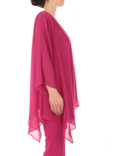 Persona by Marina Rinaldi Faggio top e casacca in georgette da donna orchidea